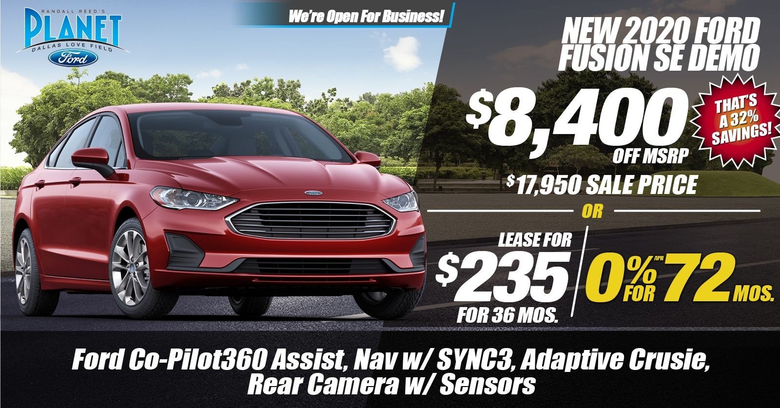 New 2020 Ford
Fusion Special Available for Sale at Park Cities Ford of Dallas -
Located in Dallas, TX