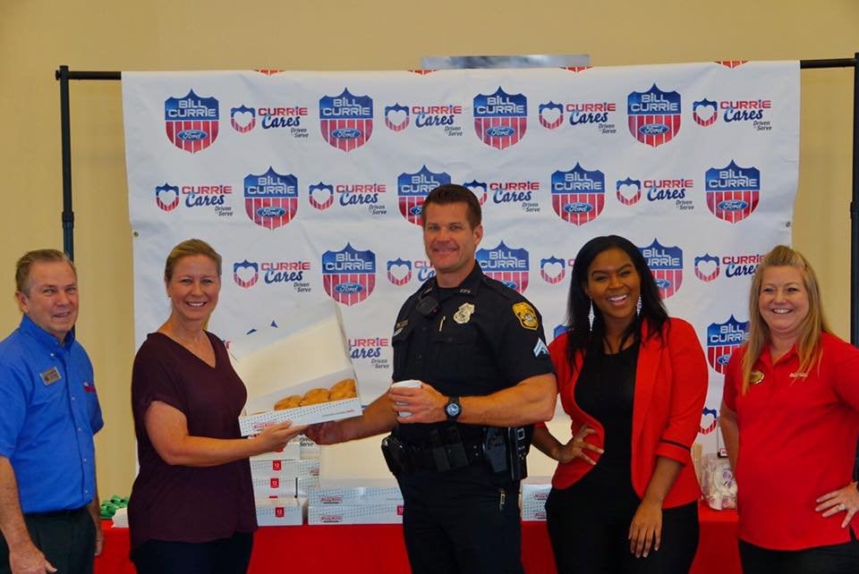 Team Currie with Krispy Kreme for Coffee with a Cop Day