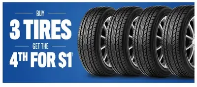 Buy 3 Tires Get 4th for $1 Special Offer