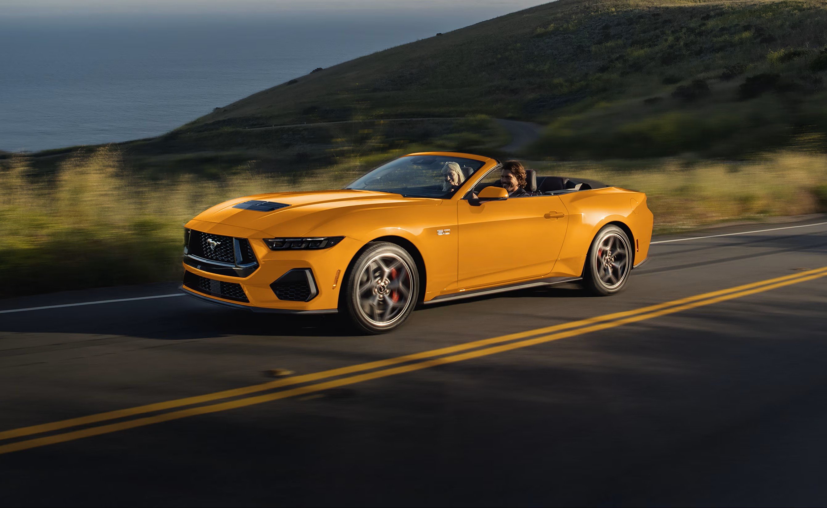 yellow 2026 convertible mustang