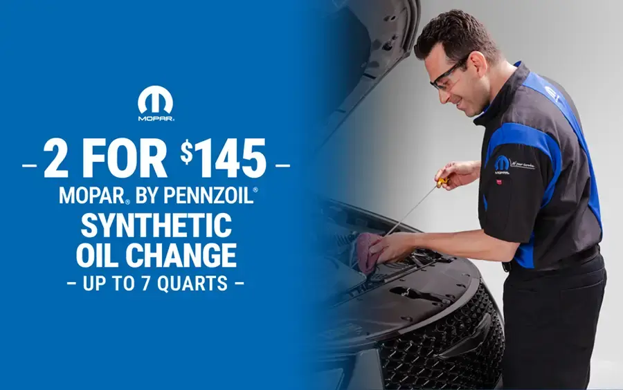 2 Mopar® by Pennzoil® Synthetic Oil Changes for $145
