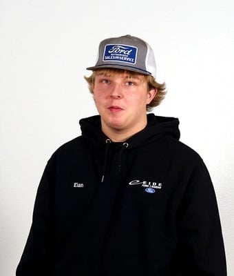 Lube Rack Technician Eian Faris in Service at Eide Ford Mandan