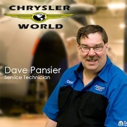 Service Technician Dave Pansier in Service at Chrysler World