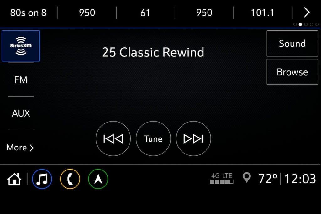 chevy infotainment music menu