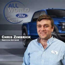 Service Advisor Chris Zimbrick in Service at All World Ford