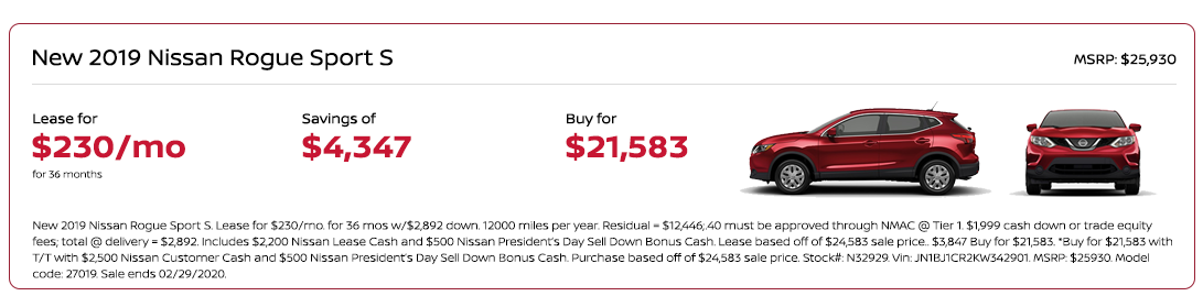 nissan rogue sport special