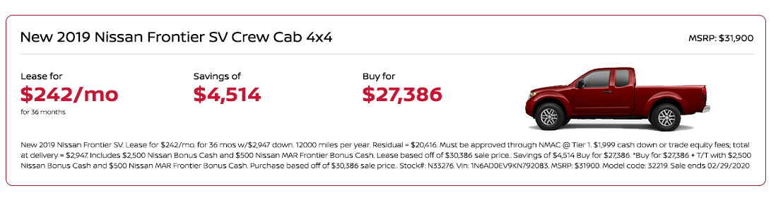 nissan frontier special
