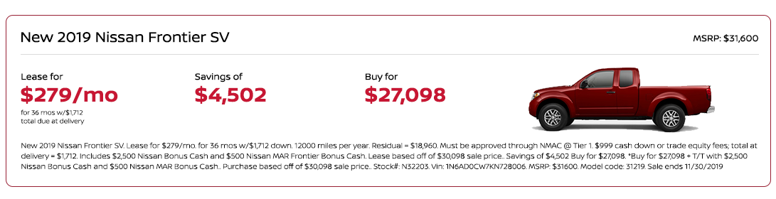 nissan frontier special
