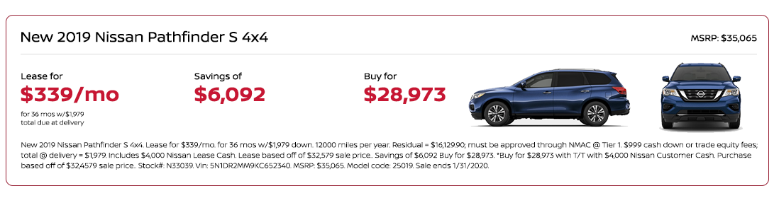 nissan pathfinder special
