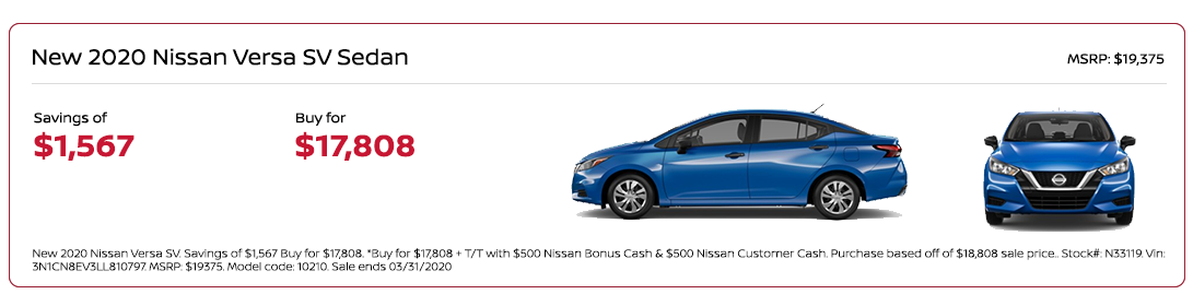 nissan versa special