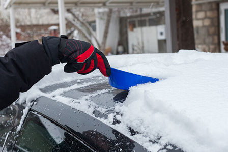 Warming up a car on a wintry day here on Long Island, NY.