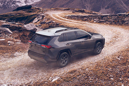 Silver 2021 Toyota RAV4 Hybrid XLE for sale at Westbury Toyota on Long Island, NY.