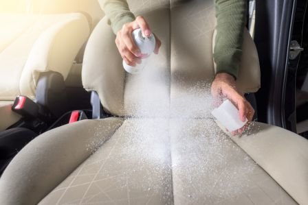 Example of how to clean your Toyota vehicle's upholstery and remove stains.