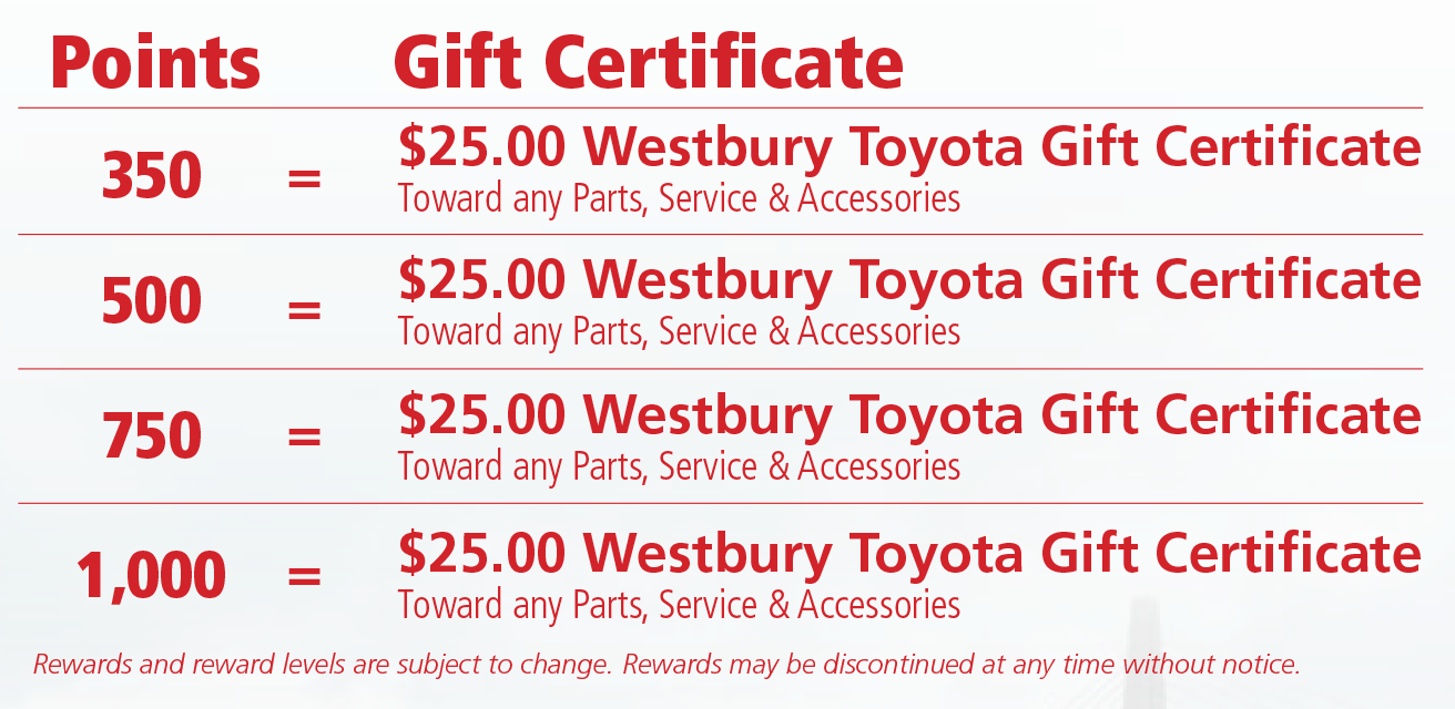 Toyota Rewards Program From Westbury On Long Island Best Way Rewards