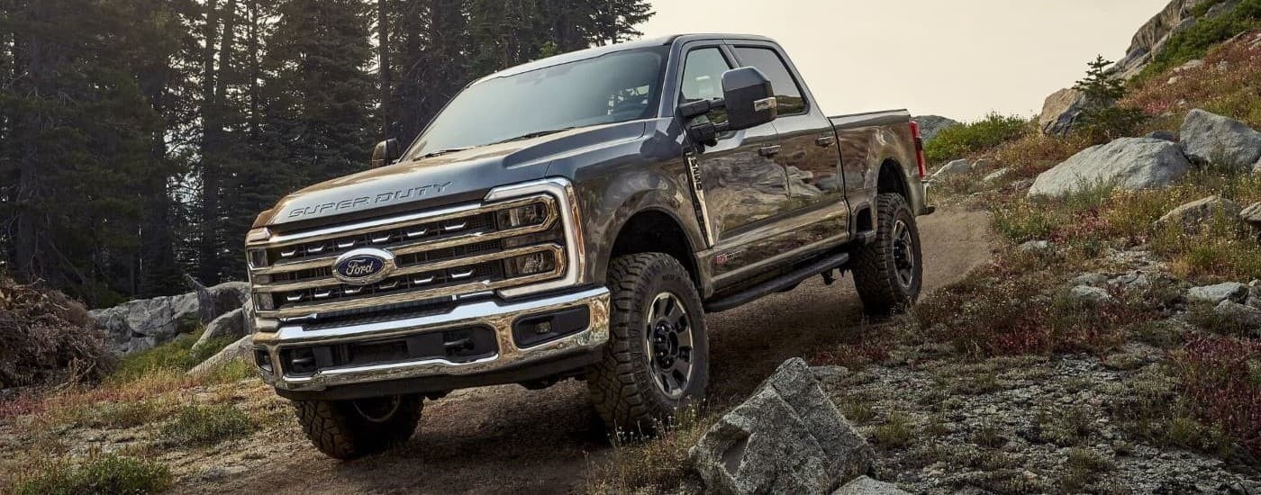 A grey 2026 Ford F-250 for sale from the front.