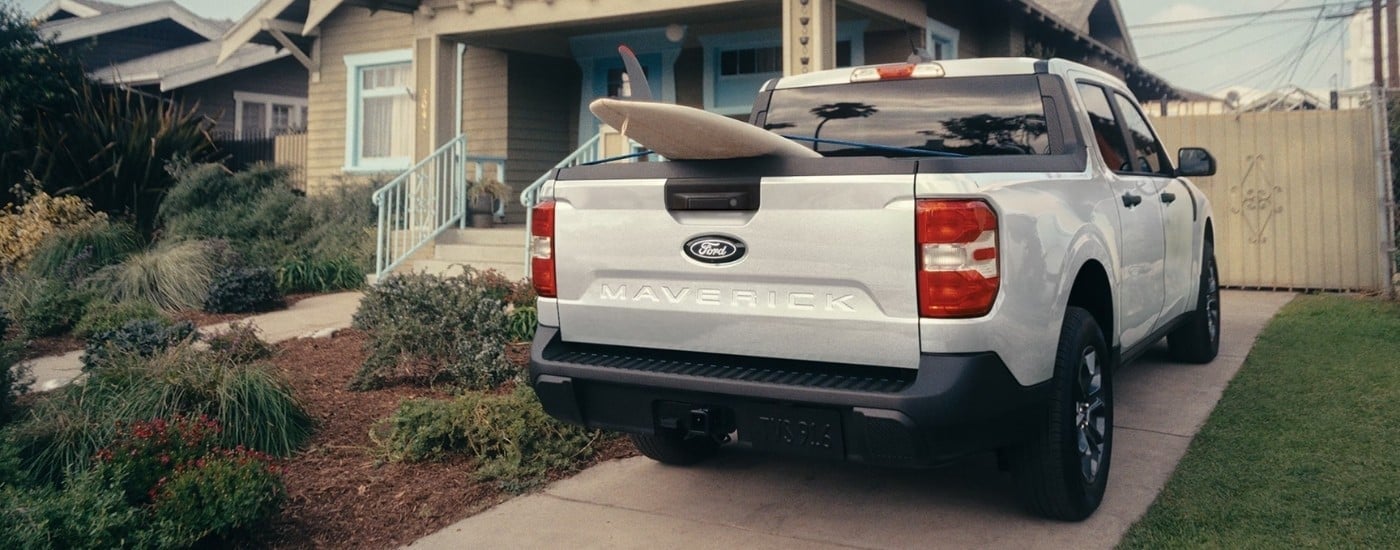White 2026 Ford Maverick parked on a driveway
