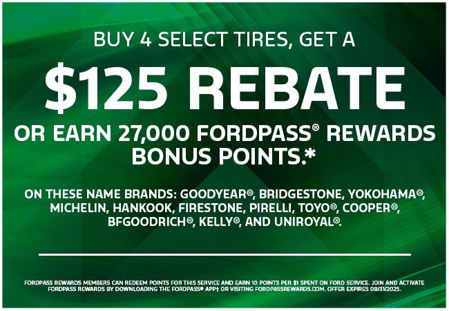 Coupon for Buy 4 Select Tires, Get A $125 Rebate 
