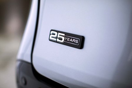 Silver 2023 Toyota Sienna 25th Anniversary Edition.
