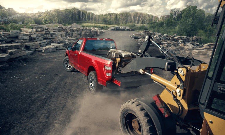 2021 Ford F150 exterior rocks loaded into bed