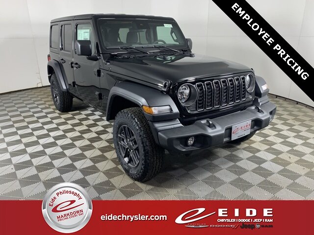 Lease this 2025, Black, Jeep, Wrangler, 4-Door Sport S