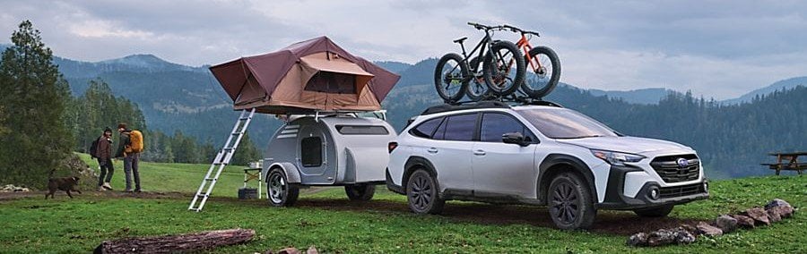 Subaru camping in North Georgia