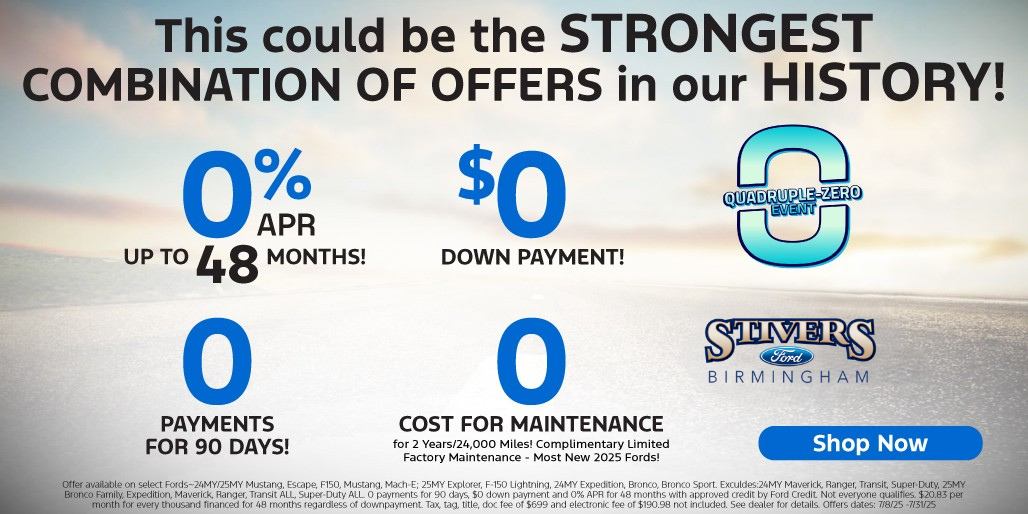 Special offer on 2024 Ford F-150 QUADRUPLE-ZERO SALES EVENT
