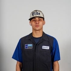 Lube Technician Sebastian Sybrant in Service at Eide Ford