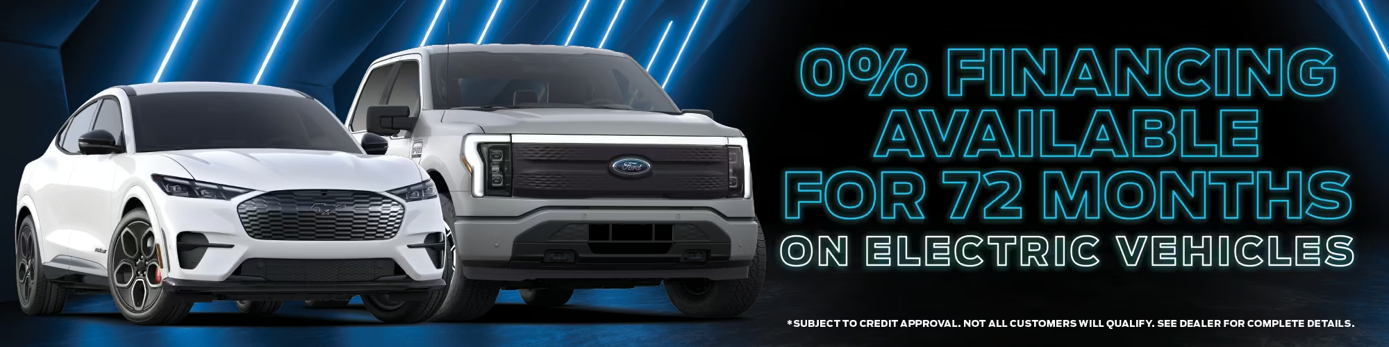 Promotion Banner: 0% Financing Available for 72 Months on Electric Vehicles