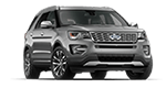 New Gray Ford Explorer SUV parked out front of our Ford dealership.