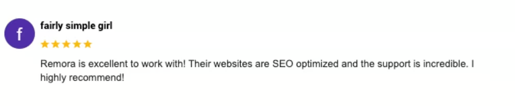 5-Star Google Review from fairly simple girl